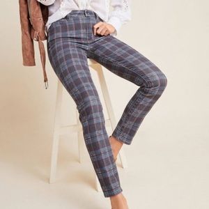 Paige Hoxton Ankle Petite Plaid Jeans